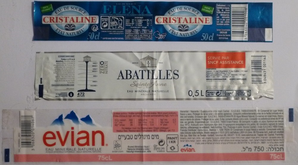 France - Cristaline + Abatilles + Evian